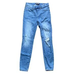 JUDY BLUE Skinny Jean Womens Sz 28 Distressed Classic Pull On Blue